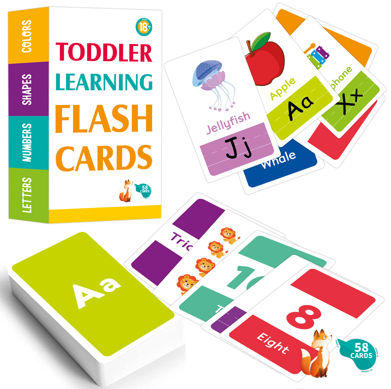 Abc Kids Early Education - 58 個 ABC アルファベットフラッシュカードモンテッソーリ早期教育おもちゃ赤ちゃんの形動物学習カードゲームパズル子供のためのギフト