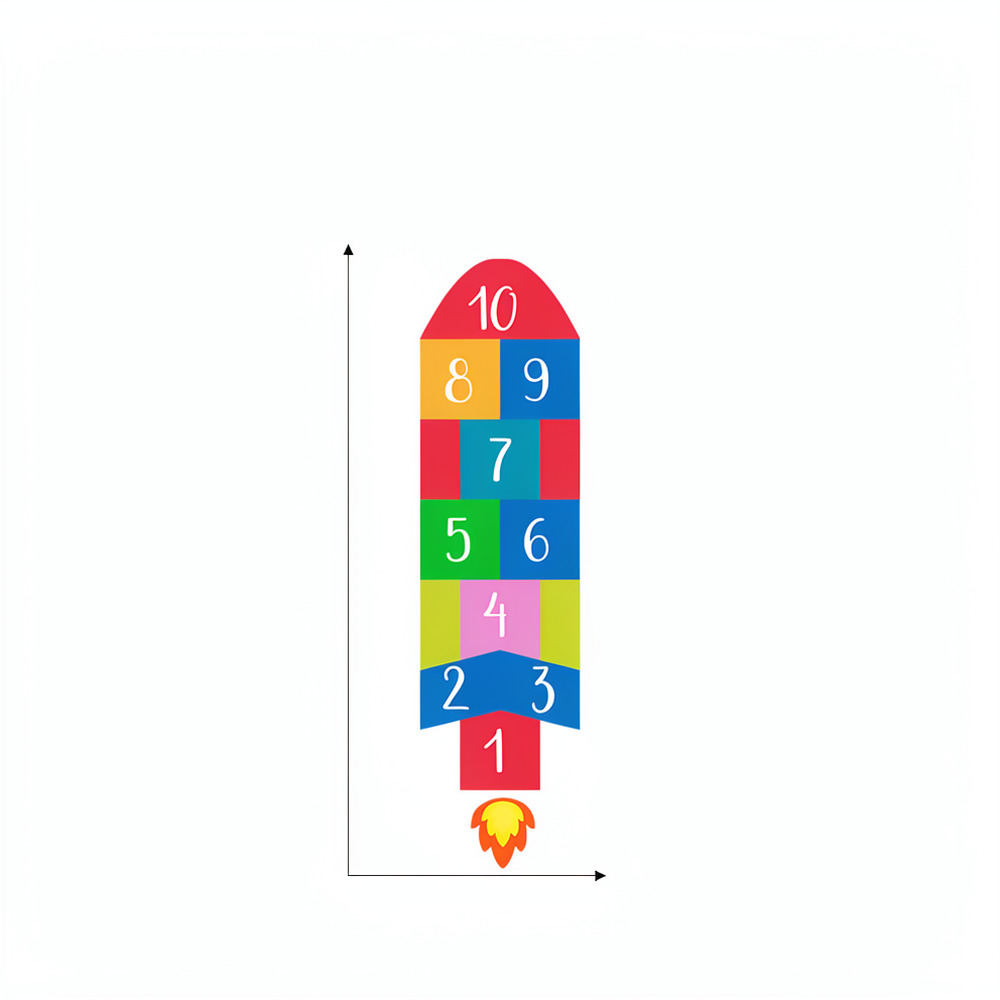 知育玩具「ロケット・ホップスコッチ」ウォールステッカー。子供 - Kids Education Activities のレビューと価格