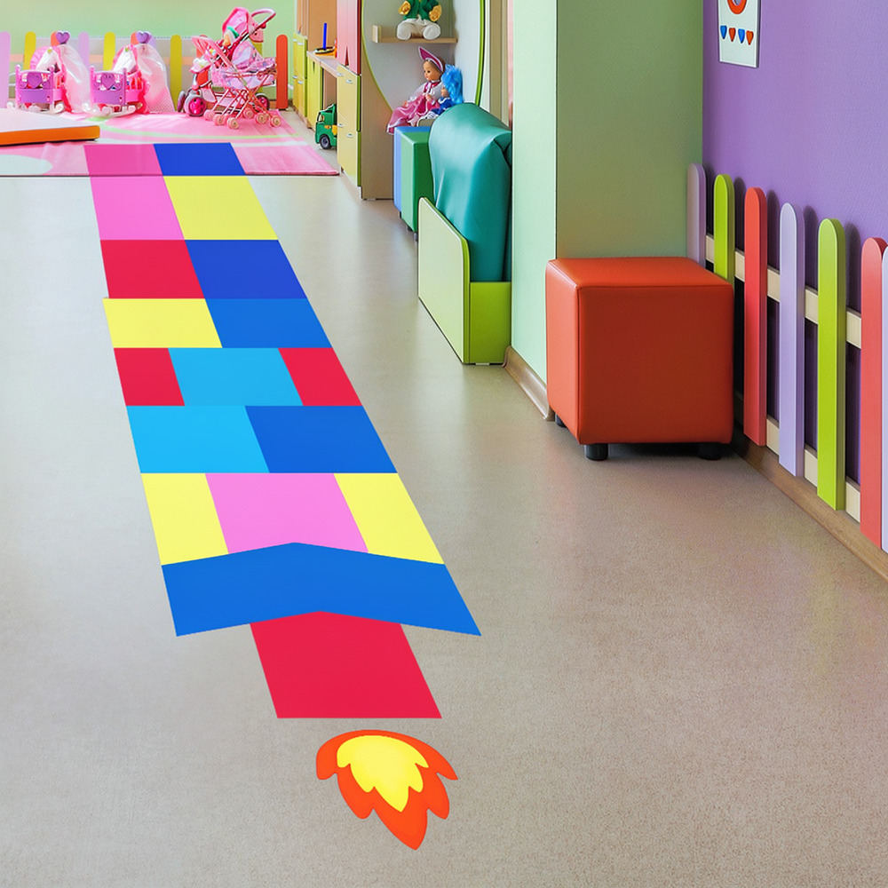 知育玩具「ロケット・ホップスコッチ」ウォールステッカー。子供 - Kids Education Activities のレビューと価格