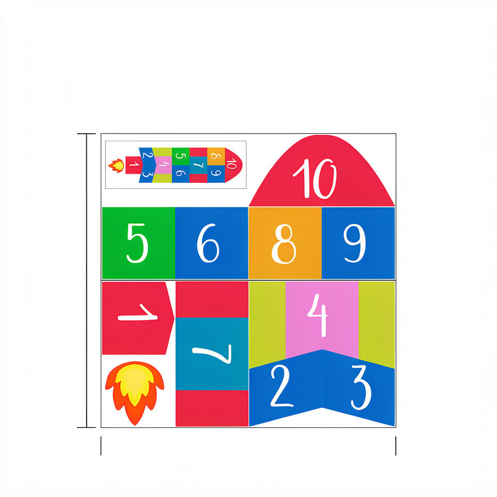 知育玩具「ロケット・ホップスコッチ」ウォールステッカー。子供 - Kids Education Activities のレビューと価格